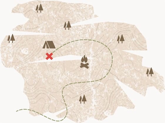 Wanderkarte mit eingezeichneten Weg